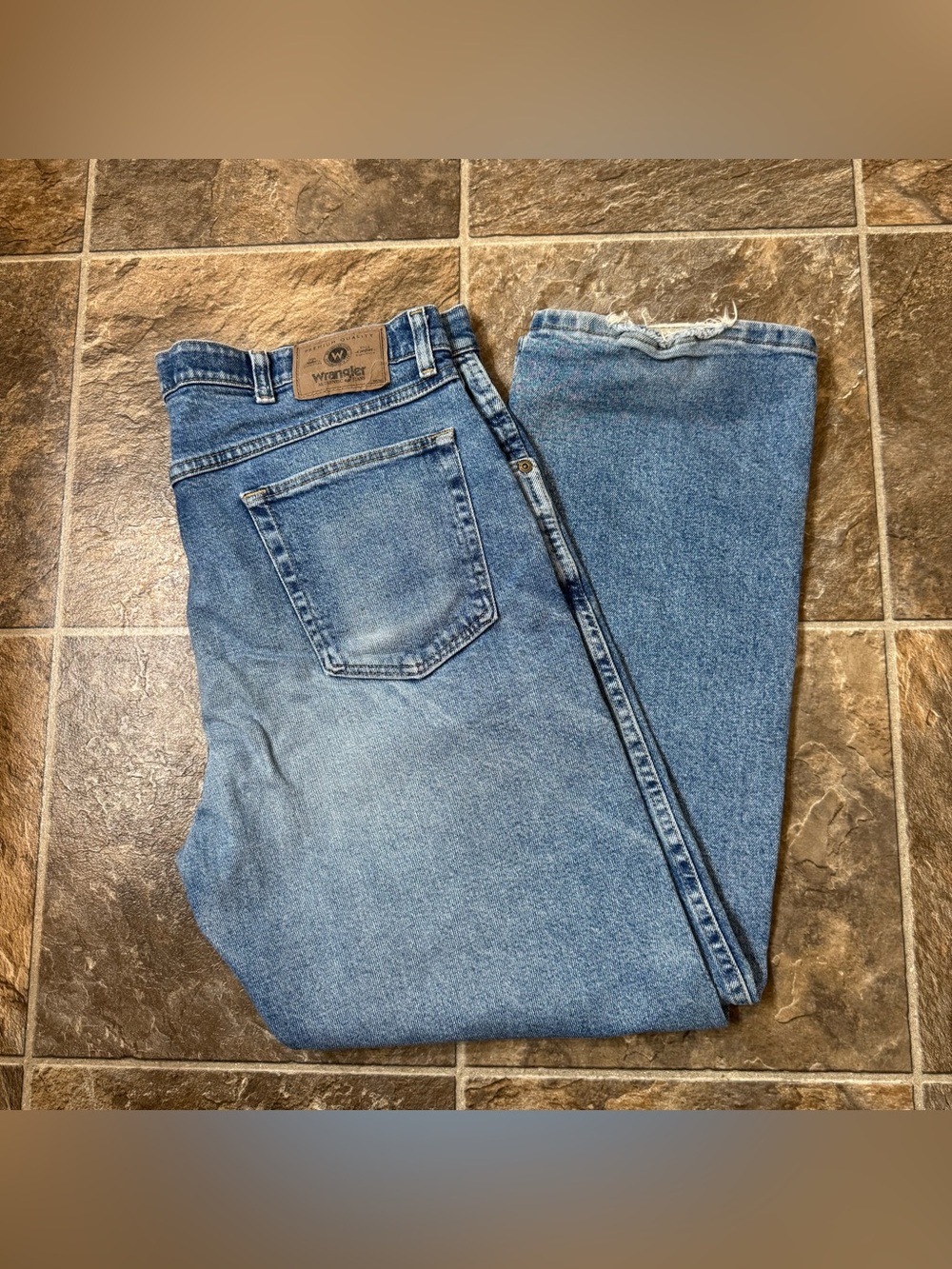 Wrangler Authentics Jeans Men 38x29 Blue Regular Fit Straight Comfort Flex Waist